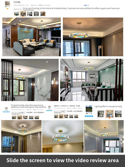 DecorBites™ Crystal Chandelier Ring Light Modern Elegant Dining Living Room Lighting