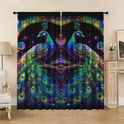 Decobites Good Luck Peacock Home Decoration Curtains for Happy New Year