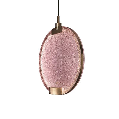 DecorBites™ Clear Pink Glass Horo Pendant Light LED for Loft Bar Art Deco Kitchen