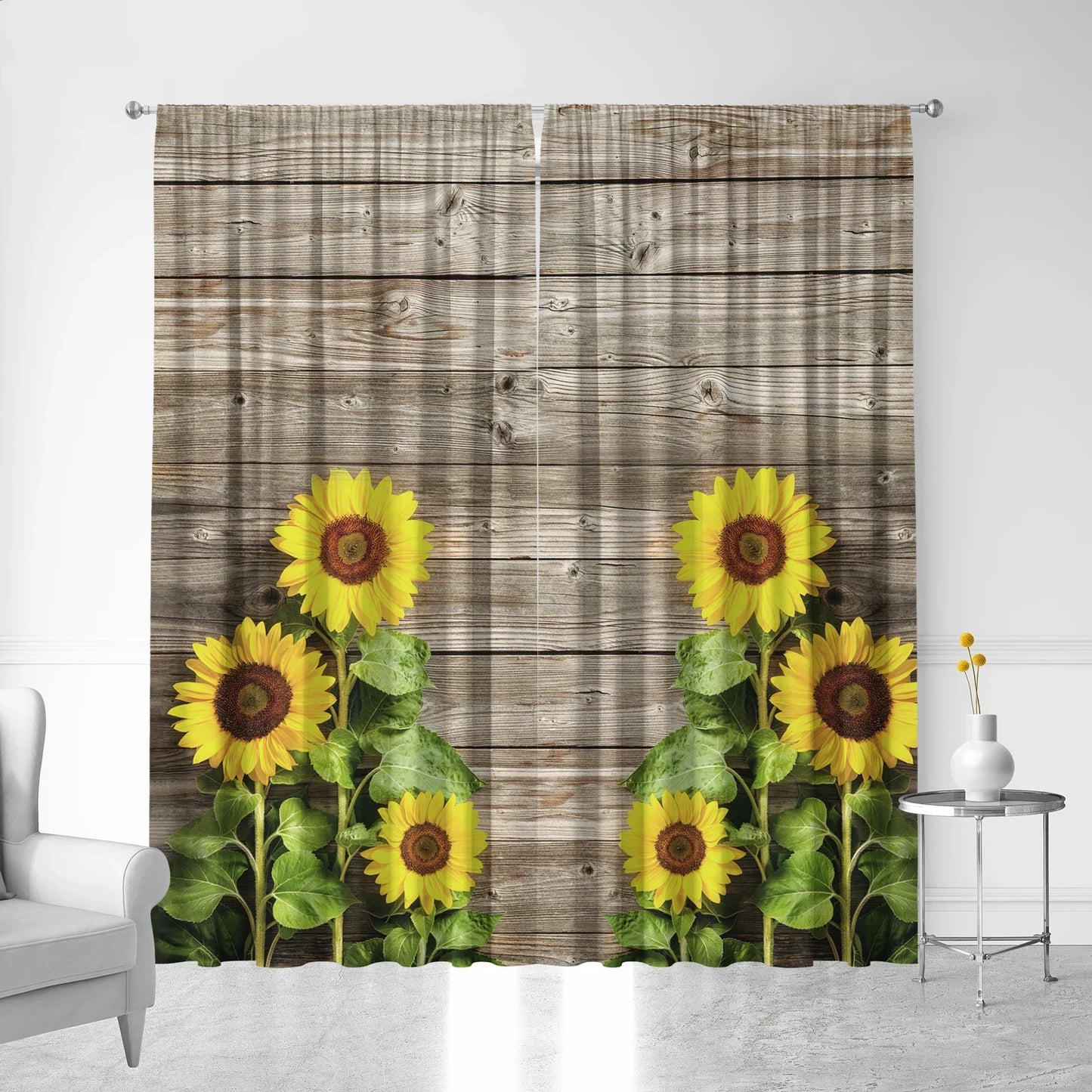 Decobites Sunflower Seaweed Curtains | Home & Kitchen Decor, Printed, Pole Bag Design