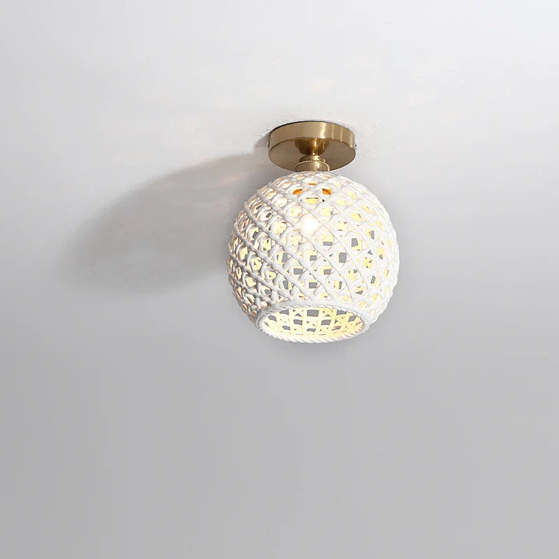 DecorBites™ Ceramic LED Ceiling Lights: Modern Hollow Design for Living Room, Aisle, Balcony