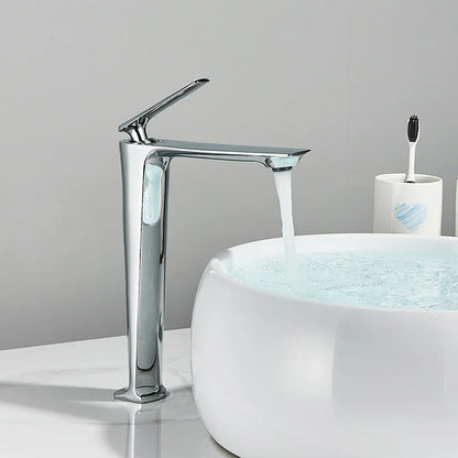 DecorBites™ Black Basin Mixer Faucet for Bathroom Vanity, Deck Mounted Hot and Cold Water Tap