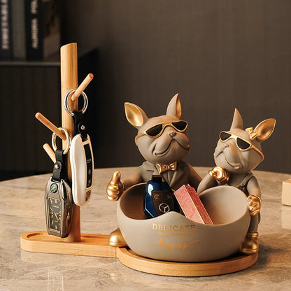 تمثال خادم البلدغ الفرنسي من DecorBites™، منحوتة حيوانية من الراتنج، هدية ديكور للمنزل والمكتب