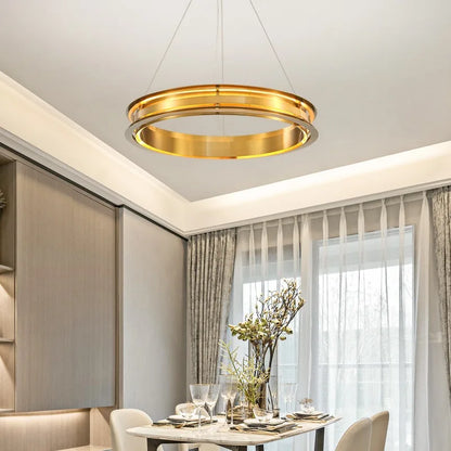 DecorBites™ Gold Ring Chandelier: Modern Italian Design for Stylish Living Spaces