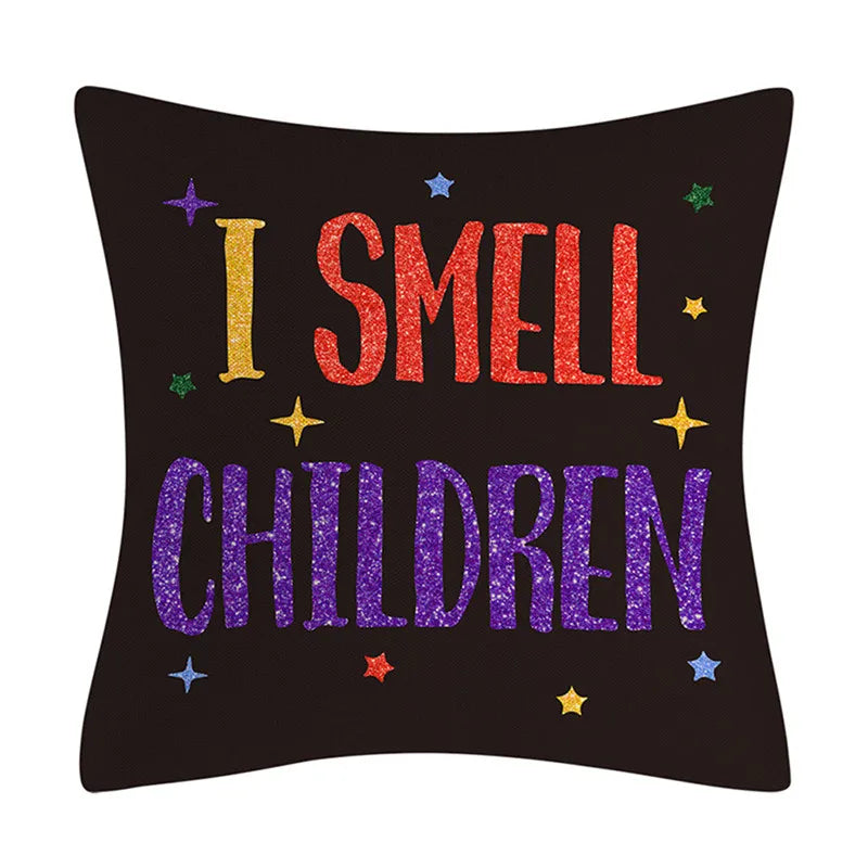 Funda de cojín de lino Decorbites™ de Halloween para la decoración del salón y el sofá - Truco o trato