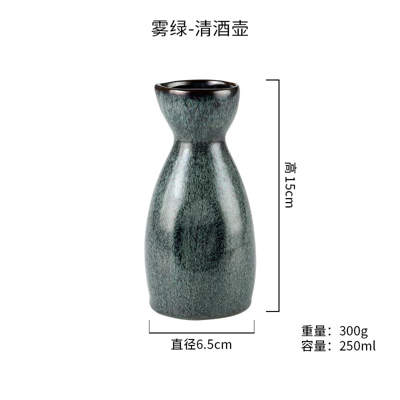 DecorBites™ Japanese Vintage Pottery Wine Set | Sake & Shochu Pot Commercial Dispenser