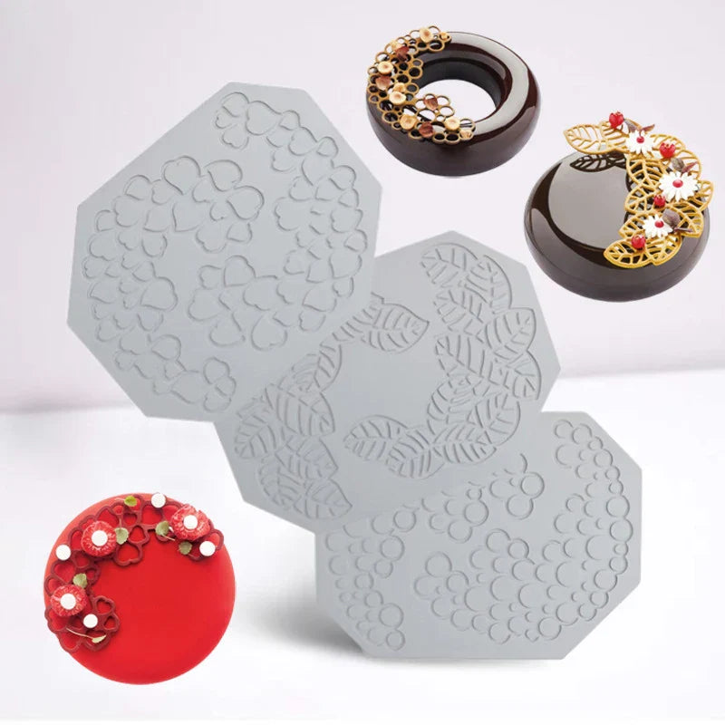DecorBites™ Heart Leaf Shaped Silicone Mold for Dessert Decoration and Molecular Gastronomy