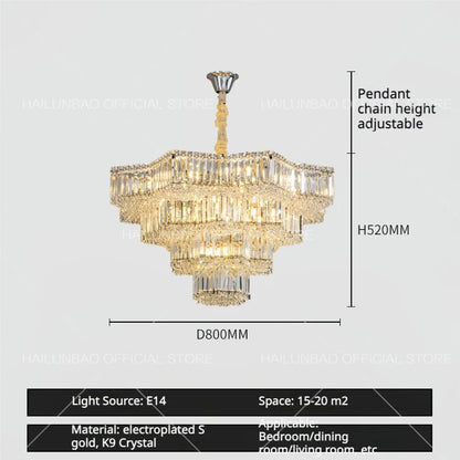 DecorBites™ Crystal Livingroom Chandelier: Modern Luxury for Dining Room, Bedroom, and Hall