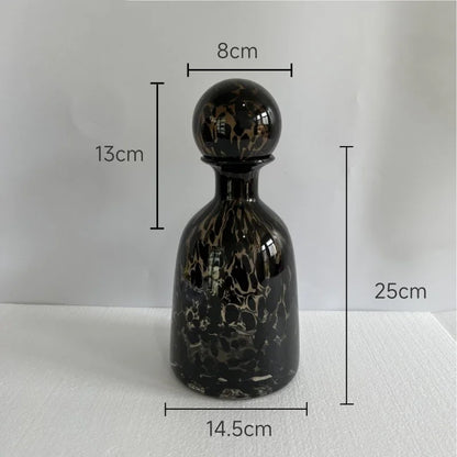 DecorBites™ Leopard Texture Glass Vase: Modern Floral Vase for Chic Room Decor
