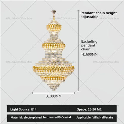 DecorBites™ Deluxe Crystal Chandelier for Chic European Villa Living Room & Hotel Luxury
