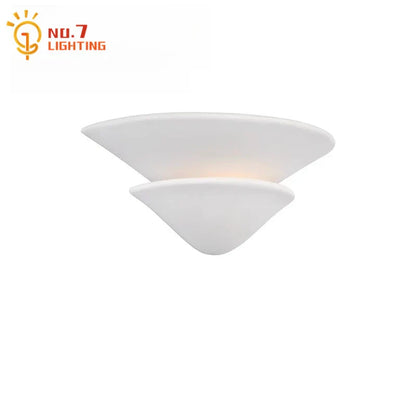 Lámpara de pared de yeso DecorBites™ Cream Wind LED - Diseño de paraguas semicircular