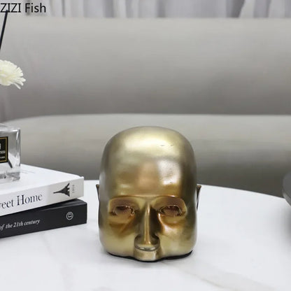 DecorBites™ Abstract Resin Sculpture Ornament | Modern Golden Character Desk Decoration