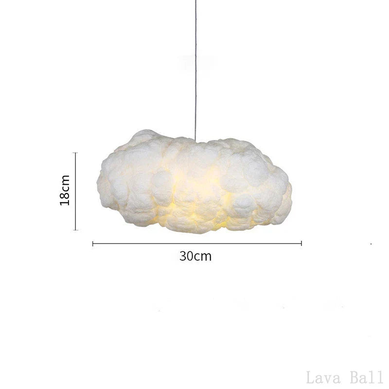 DecorBites™ Cloud Chandelier: Silk Cotton LED Suspension Nursery School Hanging Lamp