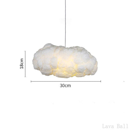 DecorBites™ Cloud Chandelier: Silk Cotton LED Suspension Nursery School Hanging Lamp