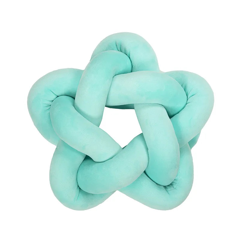 Conjunto de Almohadas de Nudo Estrella Azul Decorbites™ | Cojines Suaves Hechos a Mano para Hogar y Oficina
