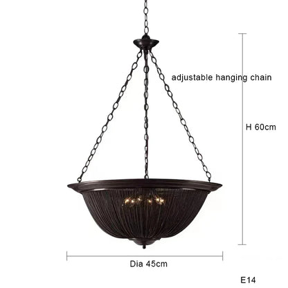 DecorBites™ Black Aluminum Chain Tassel Pendant Lights - Dimmable Classic Chandelier