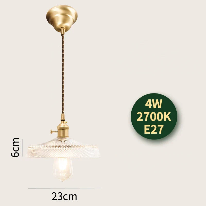 Lámpara colgante LED DecorBites™ de cristal con casquillo de cobre para decoración nórdica moderna del hogar