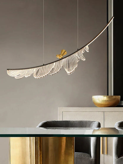 Lámpara de araña de cobre italiano DecorBites™: Diseño moderno y lujoso con guía de luz para restaurantes y bares.