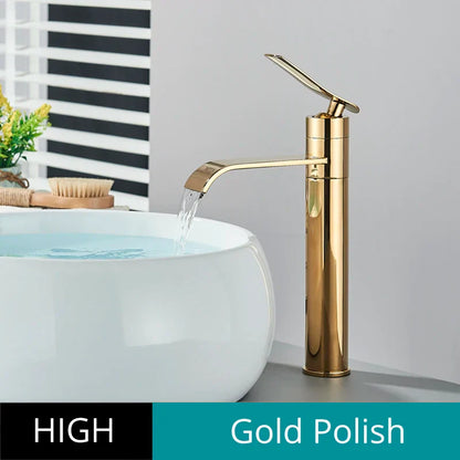 DecorBites™ Basin Faucet: Hot Cold Water Mixer Tap for Bathroom Vessel Washbasin