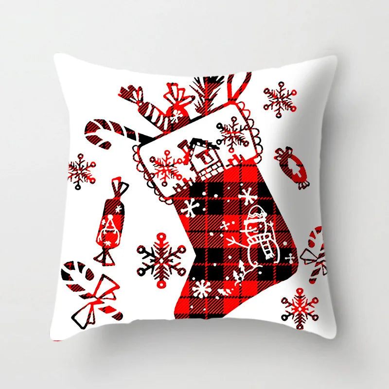 DecorBites™ Christmas Cushion Cover 45x45cm Xmas Pillowcase for Sofa - Happy New Year 2023