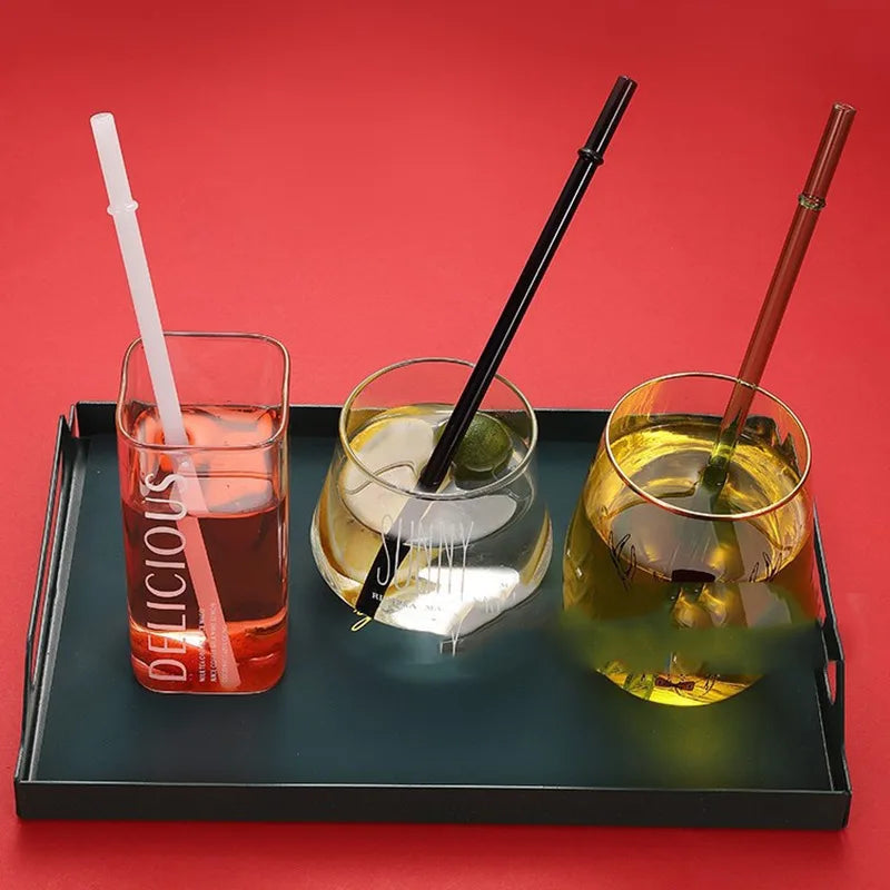 DecorBites™ Glass Bent Straw 200mm - Reusable Cold Beverage Drinking Straw