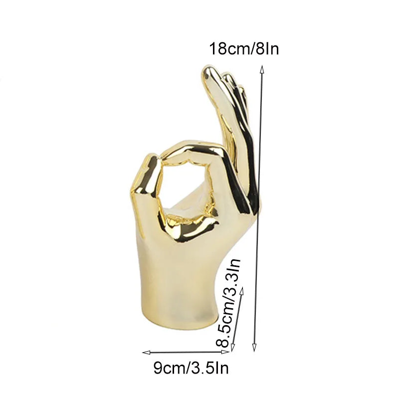 DecorBites™ Hand Love Gesture Figurine Sculpture Home Desktop Decor