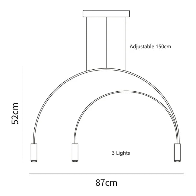 DecorBites™ Arc Pendant Light Chandelier - LED Suspension Lamp for Kitchen Island