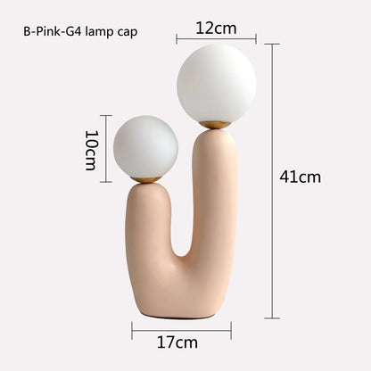 DecorBites™ Double Frosted Glass Ball Table Lamp for Bedroom & Living Room Lighting