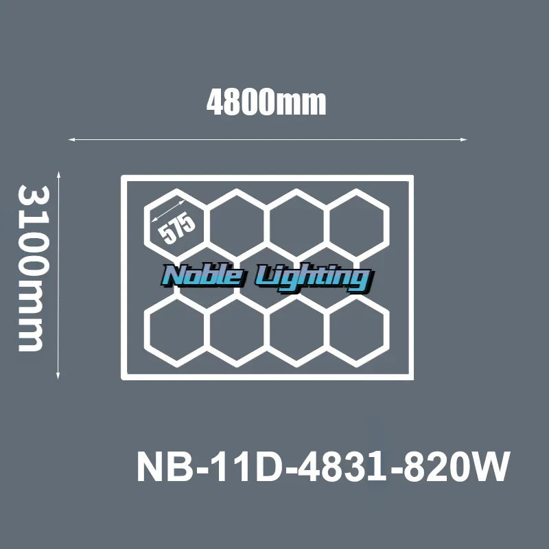 DecorBites™ 6500K LED Hexagrid System for Workshop, Gym, Studio - 2 Year Warranty