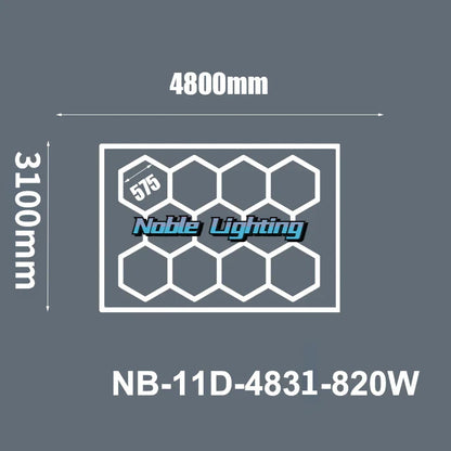 DecorBites™ 6500K LED Hexagrid System for Workshop, Gym, Studio - 2 Year Warranty