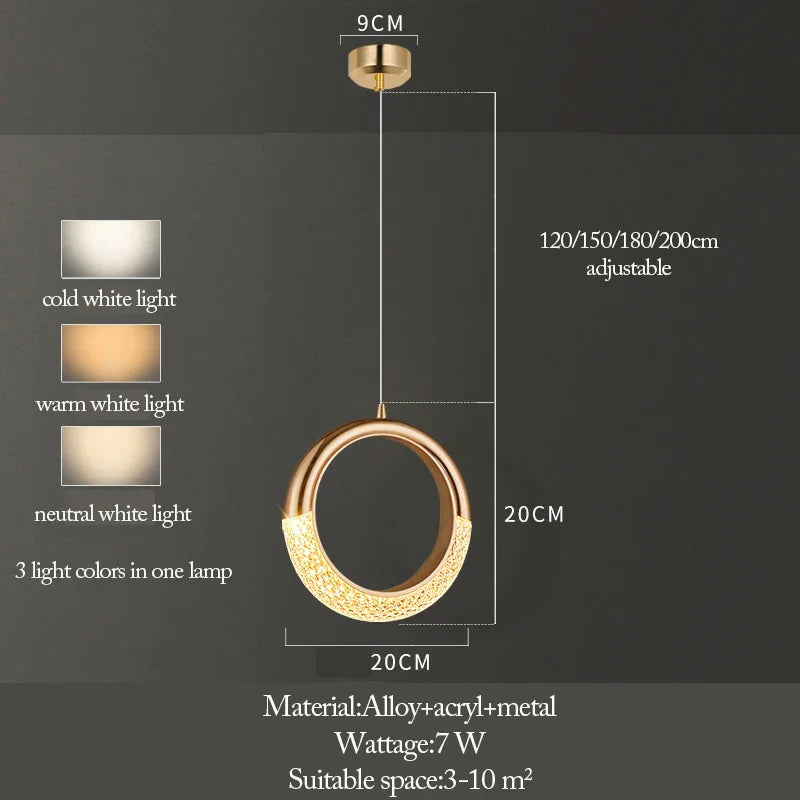 DecorBites™ LED Ring and Moon Lamps Set - Modern Acrylic+Alloy Lighting Collection