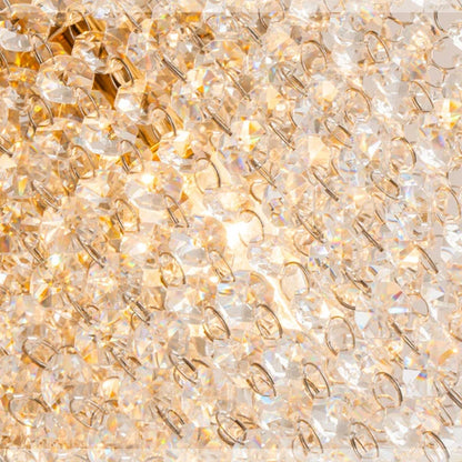 DecorBites™ Crystal Chandelier: Luxury Gold Ceiling Light Fixture for Living Room, Bedroom - LED Square Design