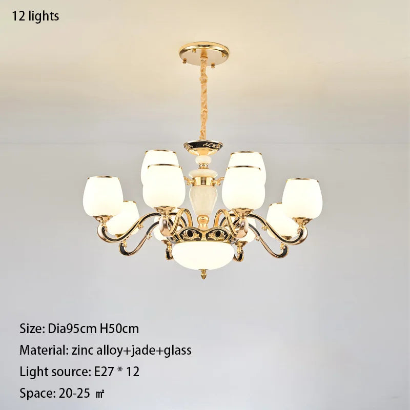 DecorBites™ Jade Pendant Lamp: European Luxury for Living Room, Villa, Dining Room, Bedroom