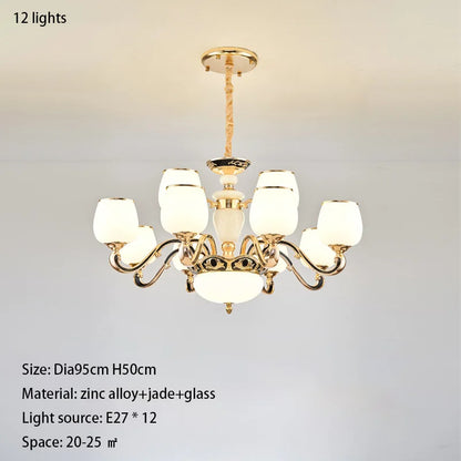 DecorBites™ Jade Pendant Lamp: European Luxury for Living Room, Villa, Dining Room, Bedroom