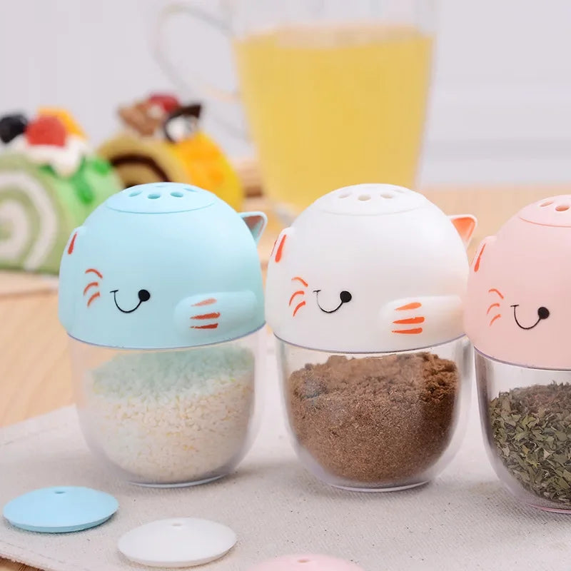 DecorBites™ Cat Spice Jar Set: Cute & Safe Kitchen Seasoning Tools