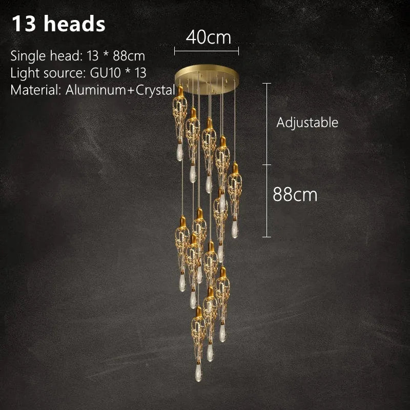 DecorBites™ Branch Art Cage Crystal Chandelier for Modern Dining Room Lighting