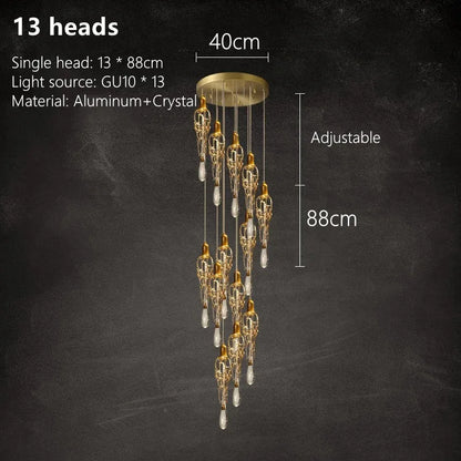 DecorBites™ Branch Art Cage Crystal Chandelier for Modern Dining Room Lighting