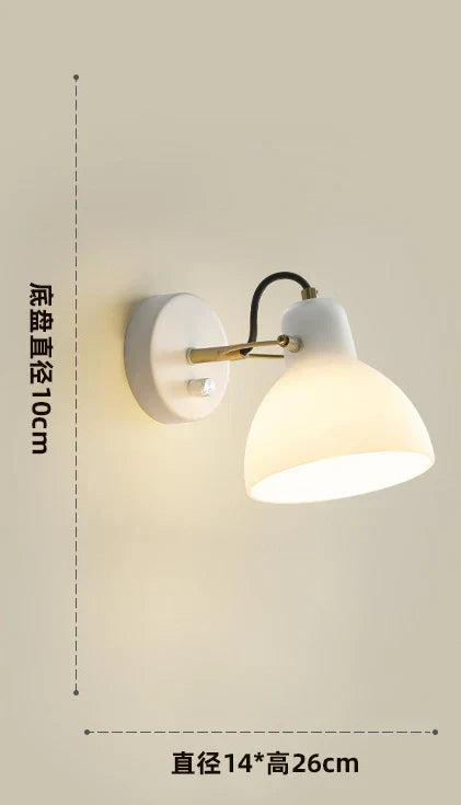 Decorbites™ aplique de pared LED de vidrio blanco estilo japonés con iluminación ajustable