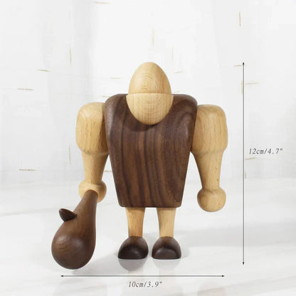 ديكور بايتس™ - تماثيل منحوتة من خشب الجوز الأسود - ديكورات غرف على الطراز الاسكندنافي - حرف يدوية وهدايا