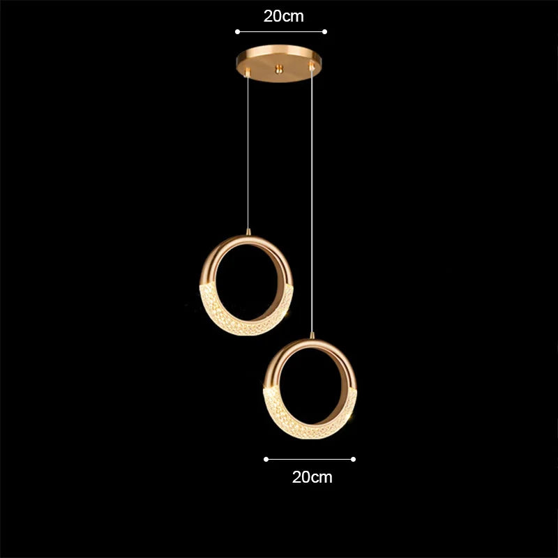 DecorBites™ Gold Acrylic LED Chandelier Pendant Light for Modern Nordic Home Decor