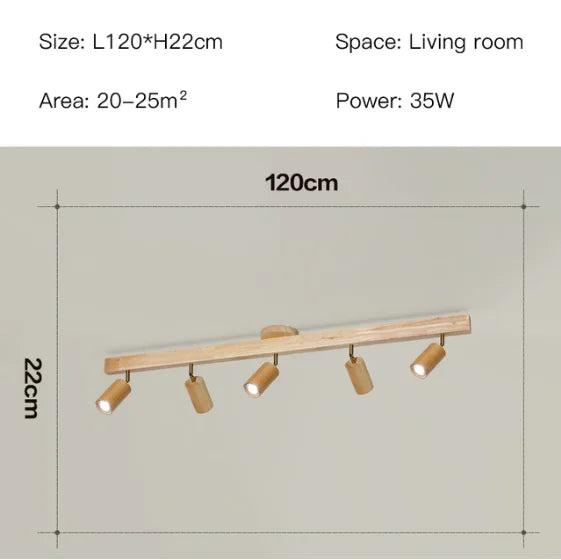 DecorBites™ Nordic WoodenTrack LED Ceiling Spotlight for Home Decor