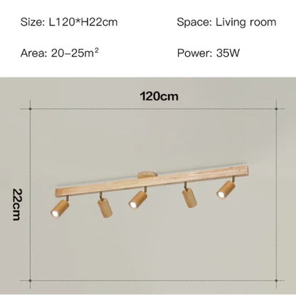 DecorBites™ Nordic WoodenTrack LED Ceiling Spotlight for Home Decor