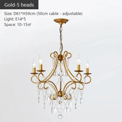 DecorBites™ Iron Crystal Chandelier: Modern Luxury Industrial Style for Home Living/Dining Room
