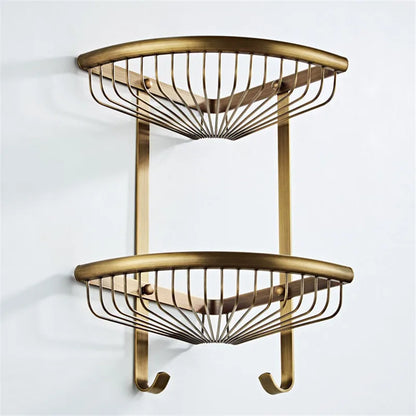 DecorBites™ Antique Bronze Bathroom Accessory Set: Shelf, Towel Rack, Holder, Brush, Hanger, Hook