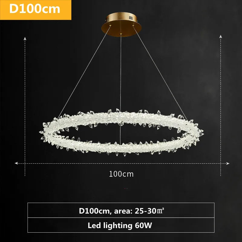 Lámpara colgante DecorBites™ Luxe Crystal - Lámpara circular LED Art Déco regulable