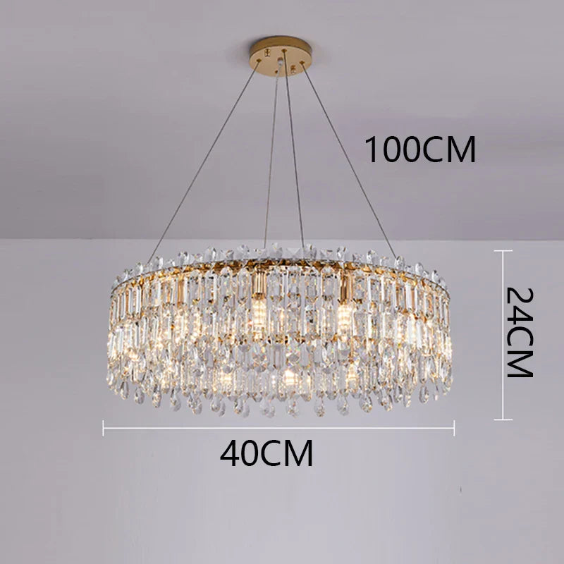 DecorBites™ Crystal Chandelier: Luxury Living Room & Bedroom Pendant Light | Elegant Ceiling Lamp