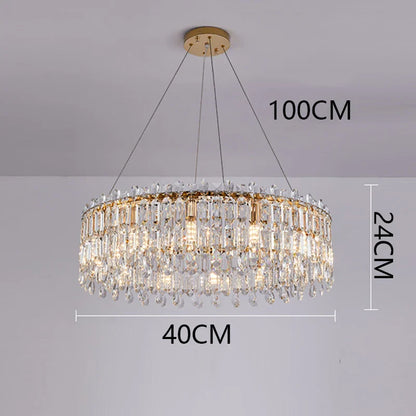 DecorBites™ Crystal Chandelier: Luxury Living Room & Bedroom Pendant Light | Elegant Ceiling Lamp