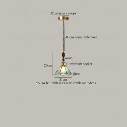 Decorbites™ Grüne Glas-LED-Hängeleuchten Amerikanische Vintage-Hängelampe