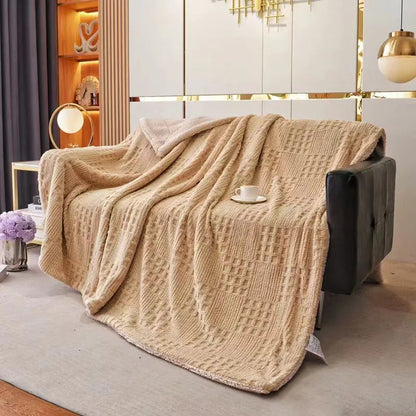 Decorbites™ Zweilagige Korallenfleece-Decke: Hochwertig, einfarbig, gemütliche Lammwolle für Bett, Sofa