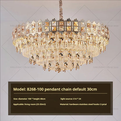 DecorBites™ Crystal Chandelier: Modern Net Red Living Room & Bedroom Luxury Lighting